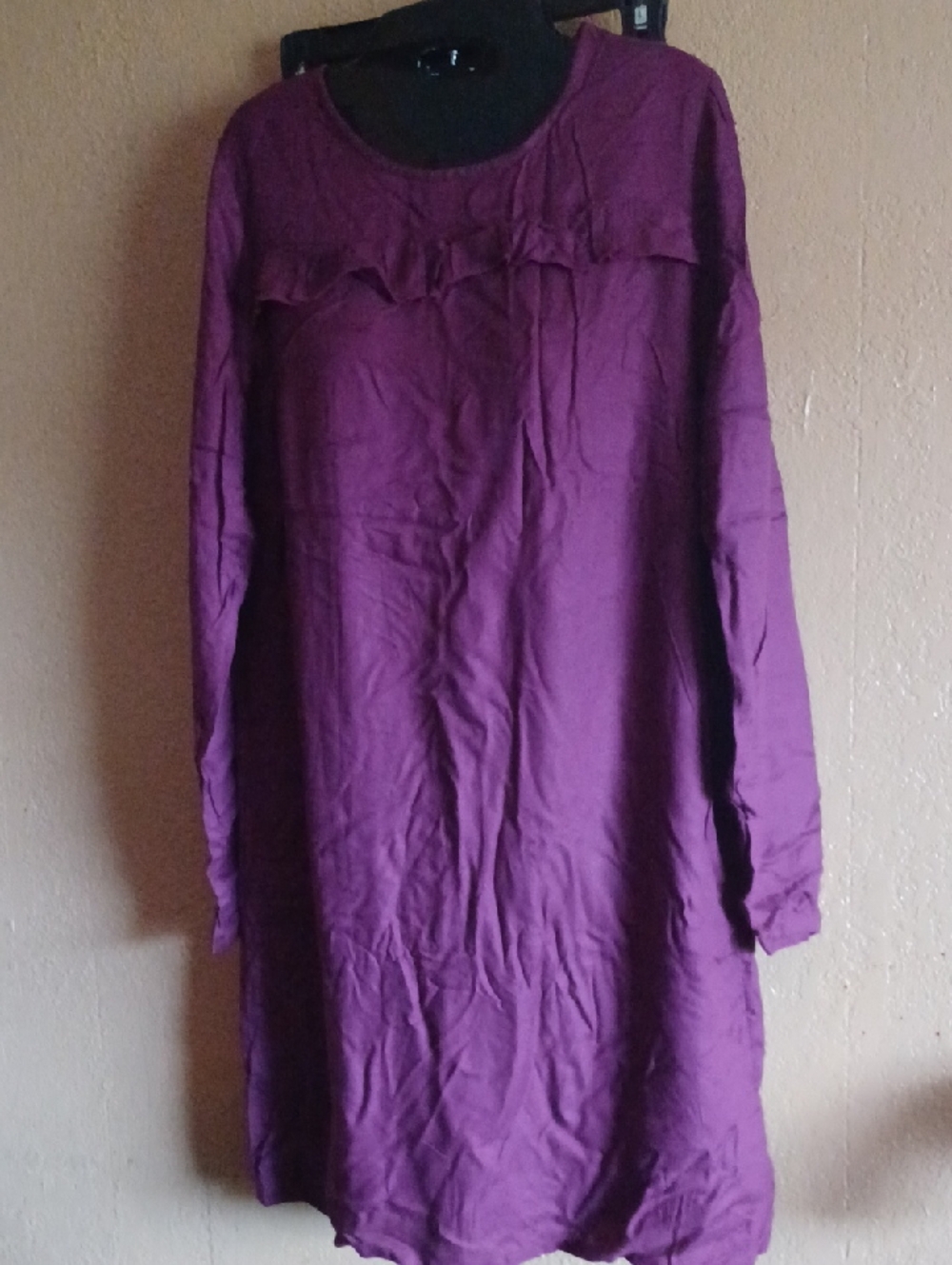 Old Navy Plum Long Sleeve Tunic with Ruffle Yoke